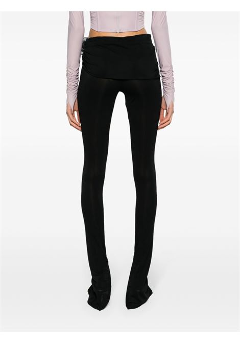 Leggings con applicazione a fiori in nero - donna MAGDA BUTRYM | 210424BLK